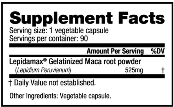 NutraBio_ Maca Lepidamax-facts