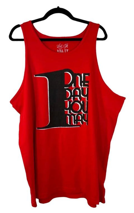 Rich Piana 5% One Day You May Stringer,  Grey.  Red.  Grey Black