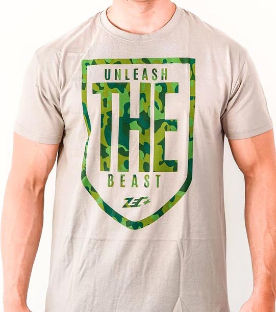 ZEC+ Herren T-Shirt Fitness THE BEAST in Withe